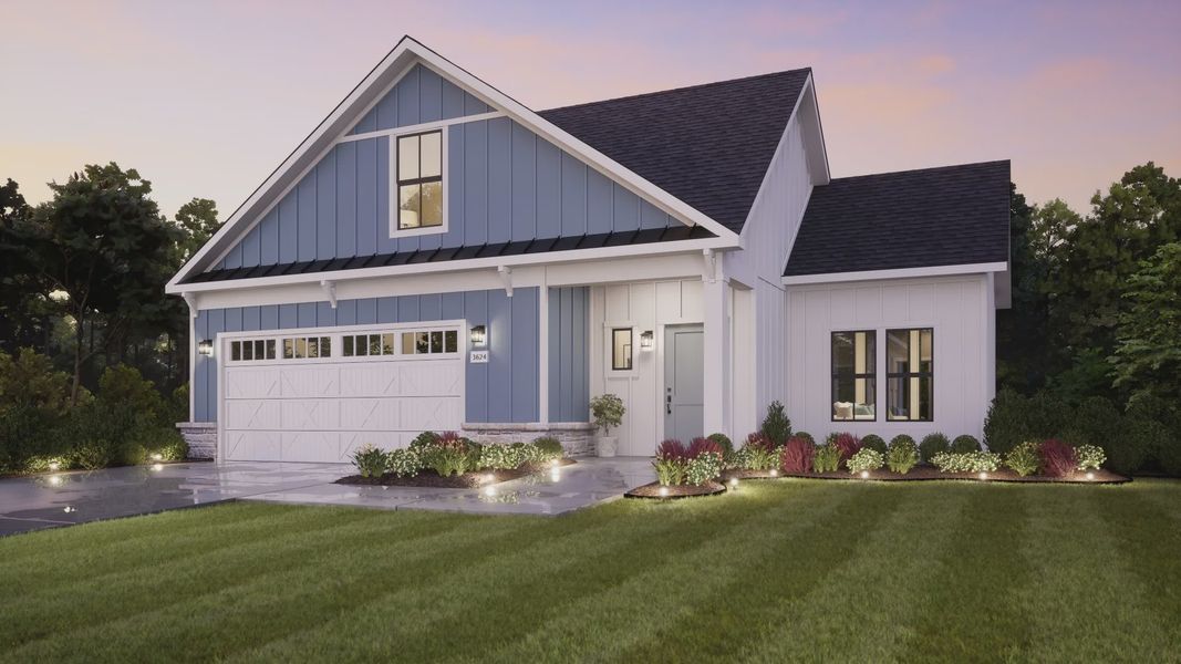 Representative exterior photo of a completed home built from the Palazzo by Epcon Communities in The Courtyards at Summit Hill, Dallas, GA (Image 34).
