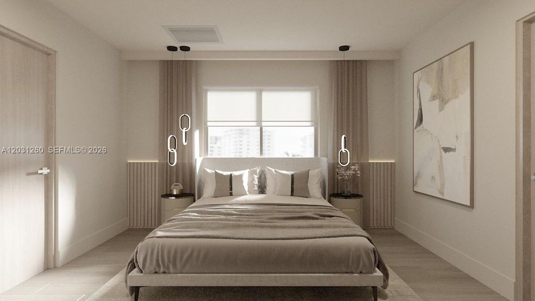 Furnished interior view inside a new home in , Miami Beach (Image 12).
