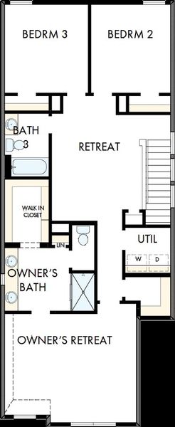 2D floor plan layout of this home in Double Creek Crossing, Round Rock, TX (Image 3).