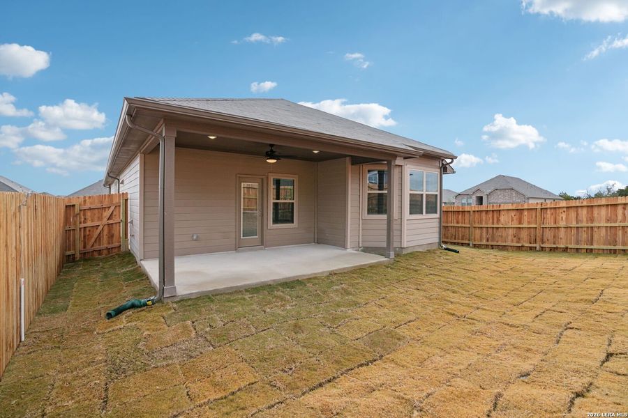 Exterior details and patio area of a home in Legendary Trails - Premier Series, Cibolo (Image 4).