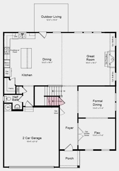 2D floor plan layout of this home in Auburn Glen, Dacula, GA (Image 3).