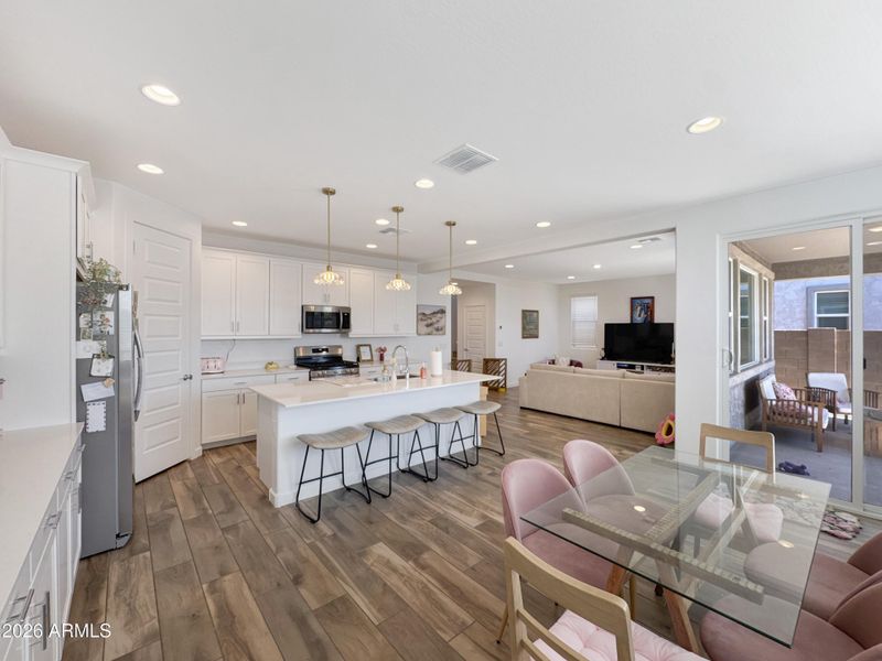 2-Dining Kitchen Living Rooms