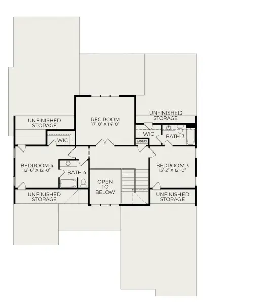 2D floor plan layout of this home in Lowery Estates, Wake Forest, NC (Image 5).