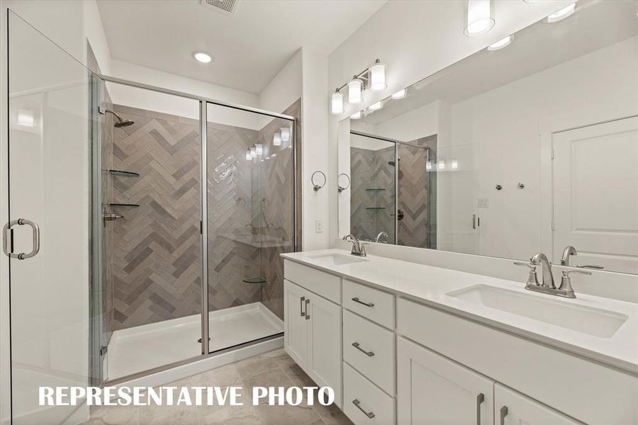 You'll find a lovely, spacious walk in shower in this dream owner's bath! REPRESENTATIVE PHOTO