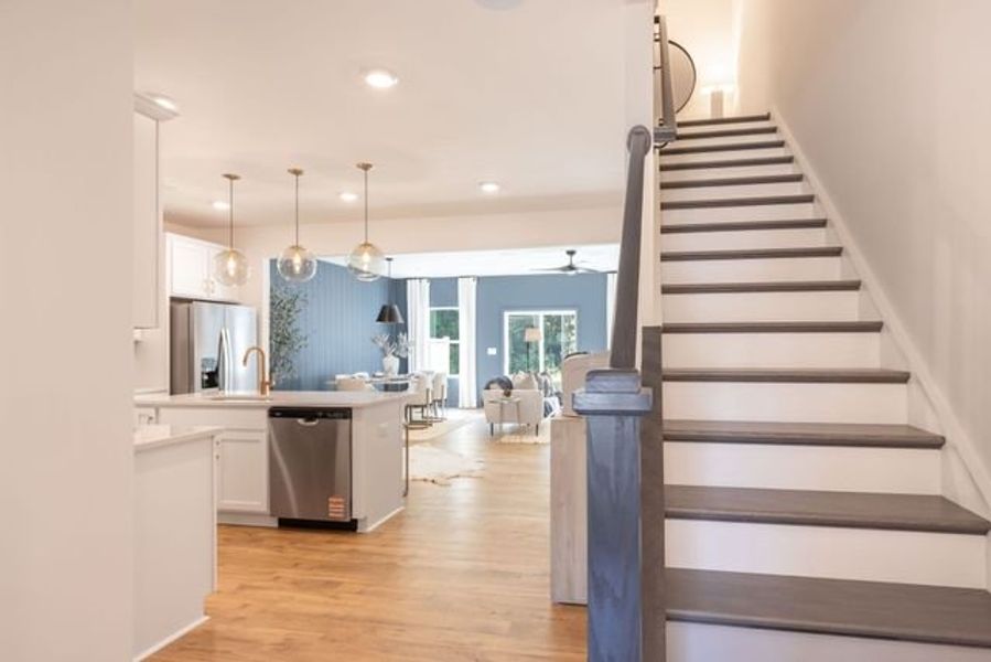 Representative furnished interior of a home built from the Longfield TH by True Homes in Penley Place Townhomes, Clover (Image 13). Representative furnished interior of a home built from the Longfield TH by True Homes in Penley Place Townhomes, Clover (Image 13).