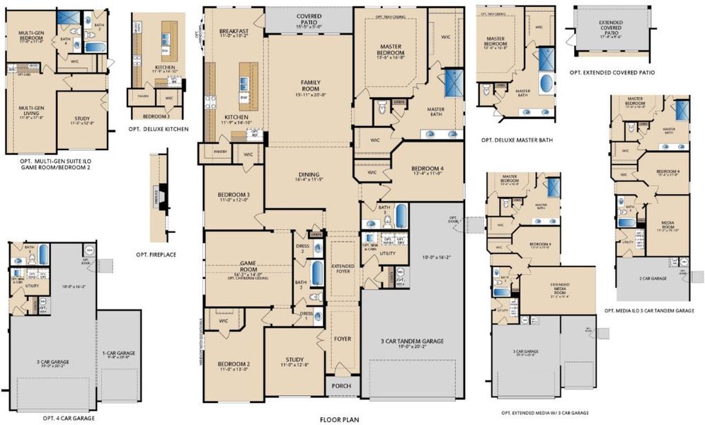 2D floor plan layout for the Fairhaven by Pacesetter Homes in Clearview Ranch, Royse City, TX (Image 2). 2D floor plan layout for the Fairhaven by Pacesetter Homes in Clearview Ranch, Royse City, TX (Image 2).