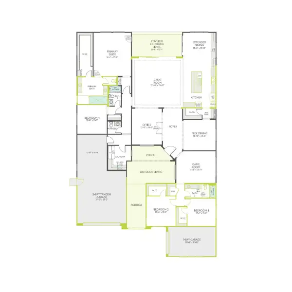 2D floor plan layout of this home in Abel Ranch, Goodyear, AZ (Image 4).