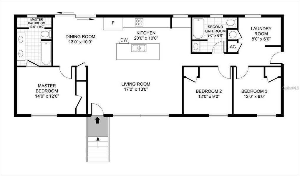 2D floor plan layout of this home in , St. Cloud, FL (Image 3).