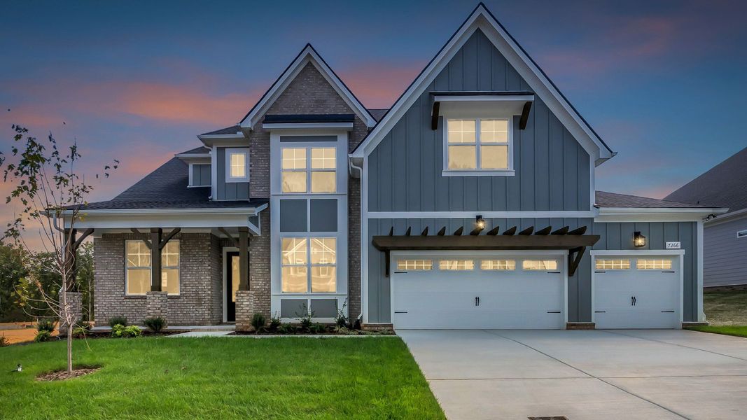 Front exterior of a new home in Brush Creek, Fairview, TN, highlighting curb appeal (Image 22).