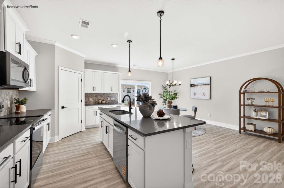 Furnished interior view inside a new home in The Townes at Lake Norman, Mooresville (Image 12).