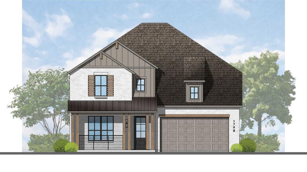 Representative rendering of the exterior for the Rodin Plan by Highland Homes (Image 6).