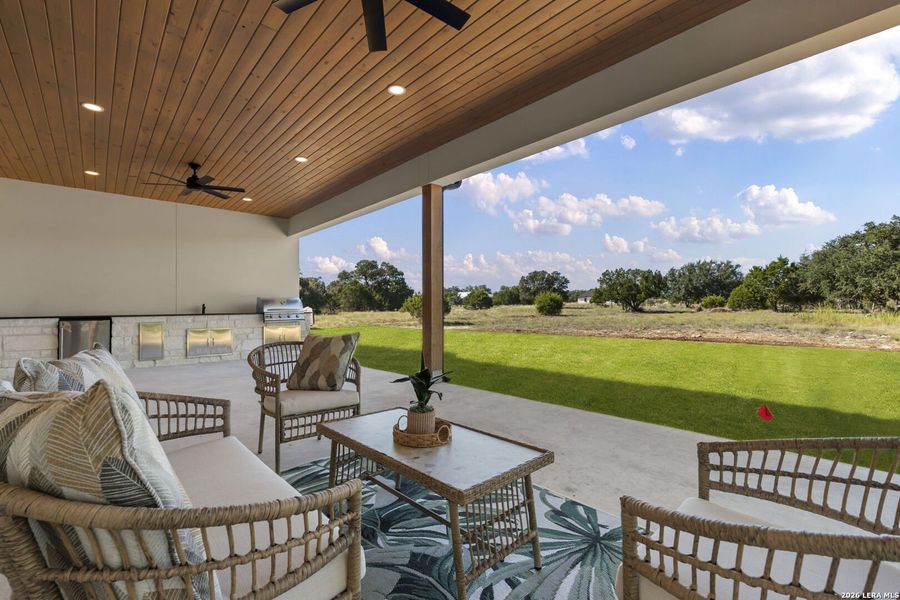 Exterior details and patio area of a home in , Bandera (Image 34).