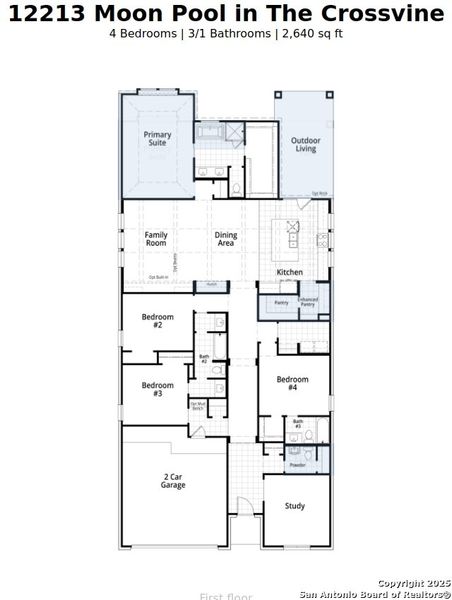 2D floor plan layout of this home in The Crossvine, Schertz, TX (Image 4). 2D floor plan layout of this home in The Crossvine, Schertz, TX (Image 4).