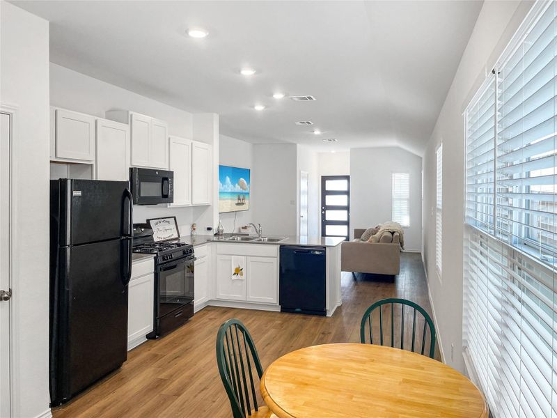 Dining area just behind kitchen