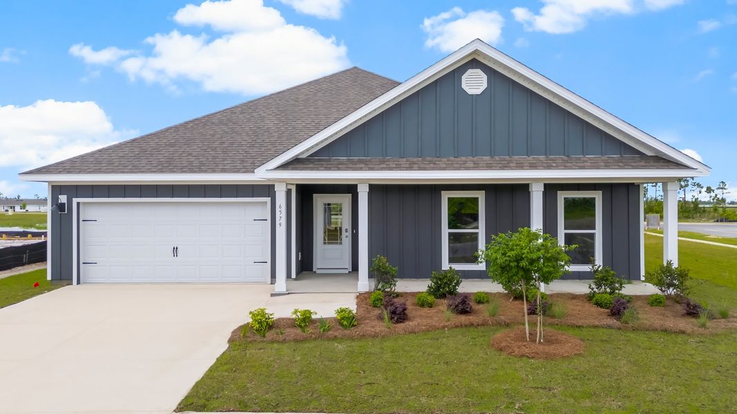 Representative exterior photo of a completed home built from the The Victoria by D.R. Horton in Liberty, Panama City, FL (Image 29).