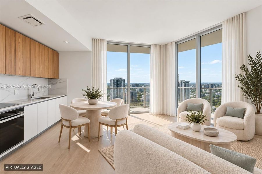 Furnished interior view inside a new home in , Miami (Image 10).