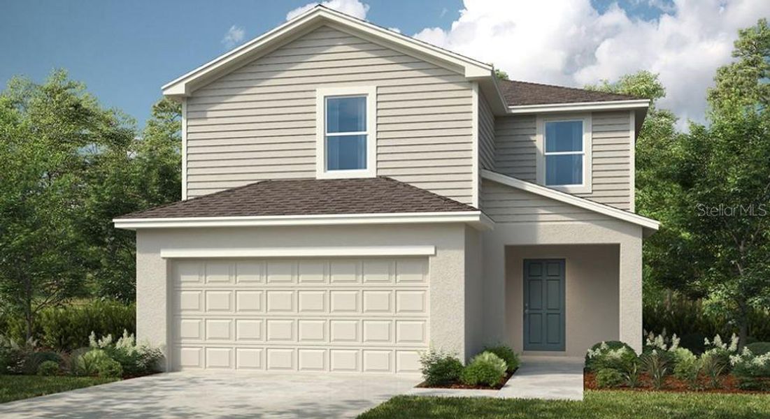 Front exterior of a new home in Marion Creek, Haines City, FL, highlighting curb appeal (Image 1). Front exterior of a new home in Marion Creek, Haines City, FL, highlighting curb appeal (Image 1).