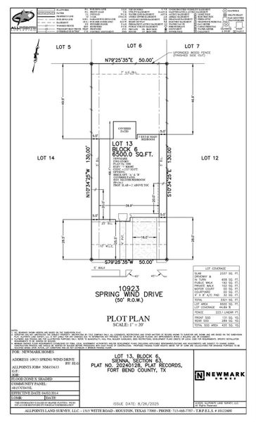 2D floor plan layout of this home in Sienna 45', 50', Missouri City, TX (Image 4).