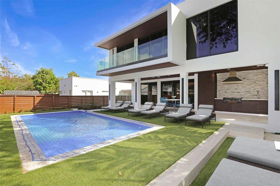 Exterior details and patio area of a home in , Miami (Image 1). Exterior details and patio area of a home in , Miami (Image 1).