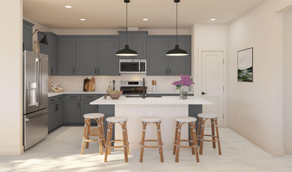 Gourmet island kitchen (*Artist rendering used for illustration purposes only.)