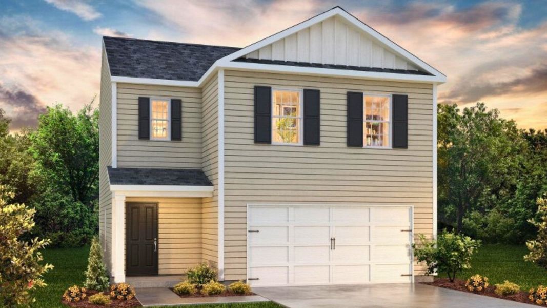 Representative exterior photo of a completed home built from the TAYLOR by D.R. Horton in Stone Creek, Clinton, SC (Image 2).