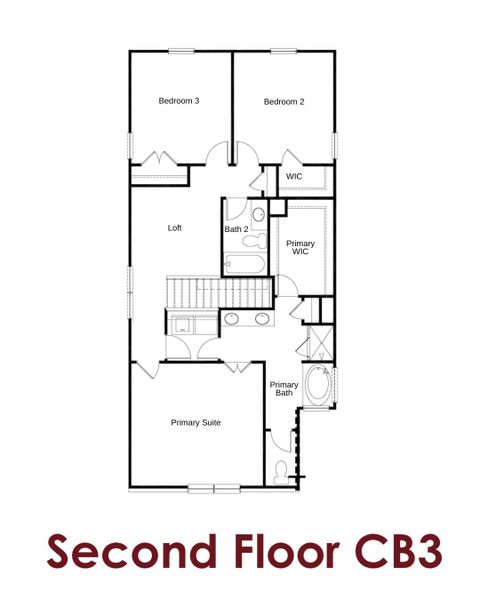 2D floor plan layout for the Medlock by Chafin Communities in The Towns at Auburn Station East, Auburn, GA (Image 5).