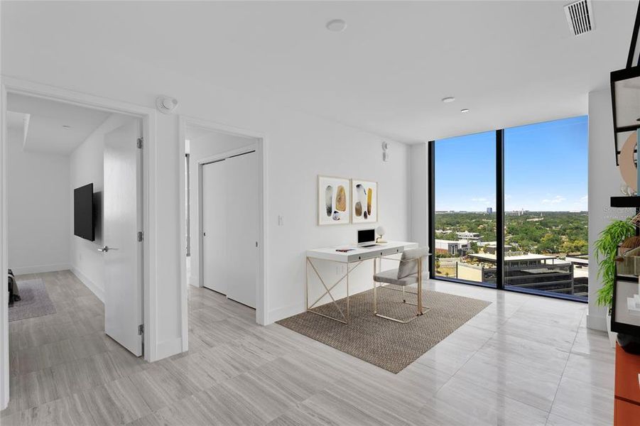 Virtually Staged - Office looking into bedroom