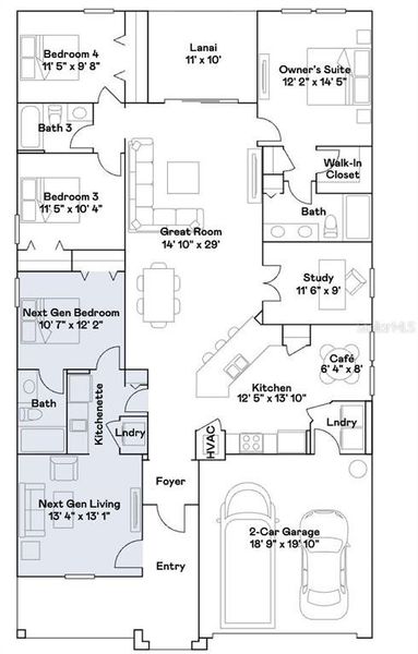 2D floor plan layout of this home in , Groveland, FL (Image 4).