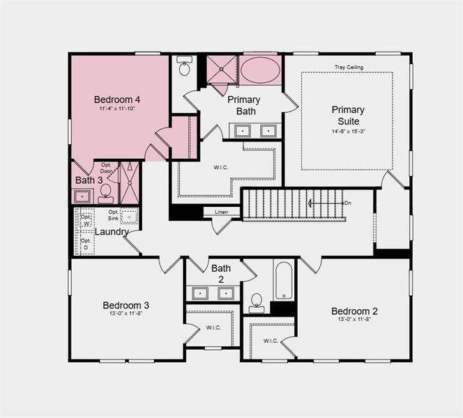 2D floor plan layout of this home in Bennett Farm, Loganville, GA (Image 3).