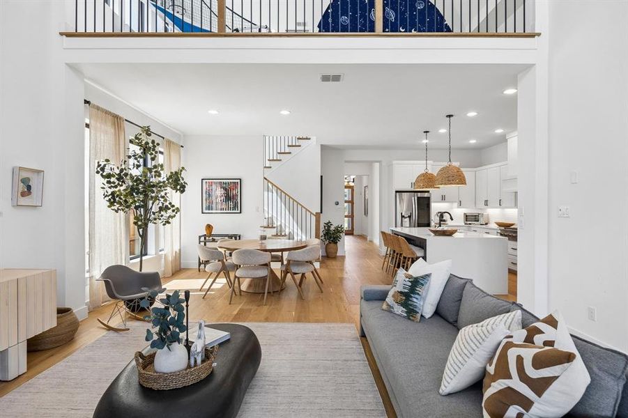 View from living room towards the front door. View from living room towards the front door.