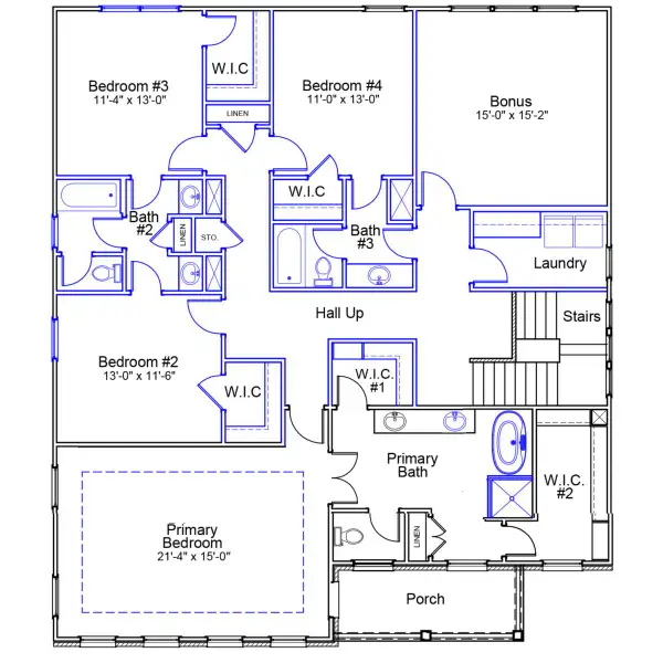 2D floor plan layout of this home in Parris Meadows, Chesnee, SC (Image 3).