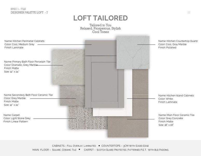Loft Palette 4: Palette Selection (*Artist rendering used for illustration purposes only.)
