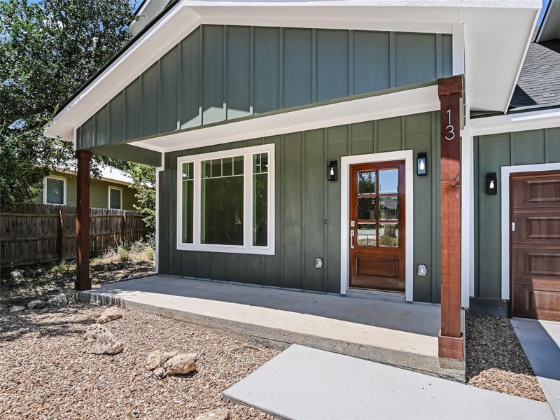 Exterior details and patio area of a home in , Wimberley (Image 3).