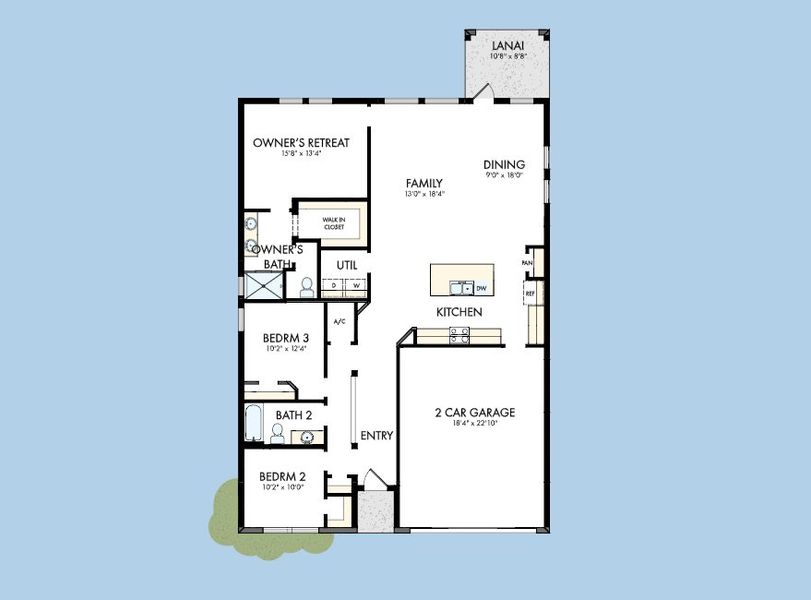2D floor plan layout for the The Borrell by David Weekley Homes in Southwind – Classic Series, Plant City, FL (Image 3). 2D floor plan layout for the The Borrell by David Weekley Homes in Southwind – Classic Series, Plant City, FL (Image 3).