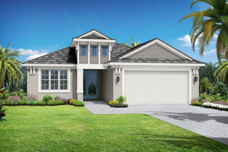 Representative exterior photo of a completed home built from the St. Thomas by Medallion Home in The Willows, Parrish, FL (Image 5).