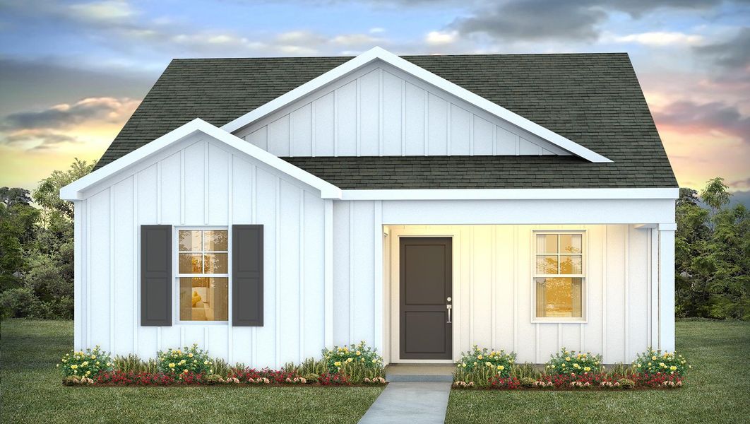 Representative exterior photo of a completed home built from the Perry by D.R. Horton in The Park at Wilkinson, Orangeburg, SC (Image 4).