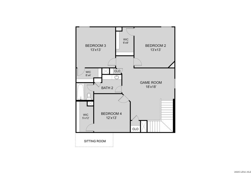 2D floor plan layout of this home in Dauer Ranch, New Braunfels, TX (Image 3).