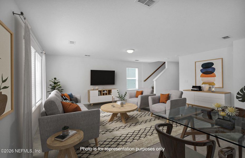 Furnished interior view inside a new home in Wells Landing, Jacksonville (Image 7).