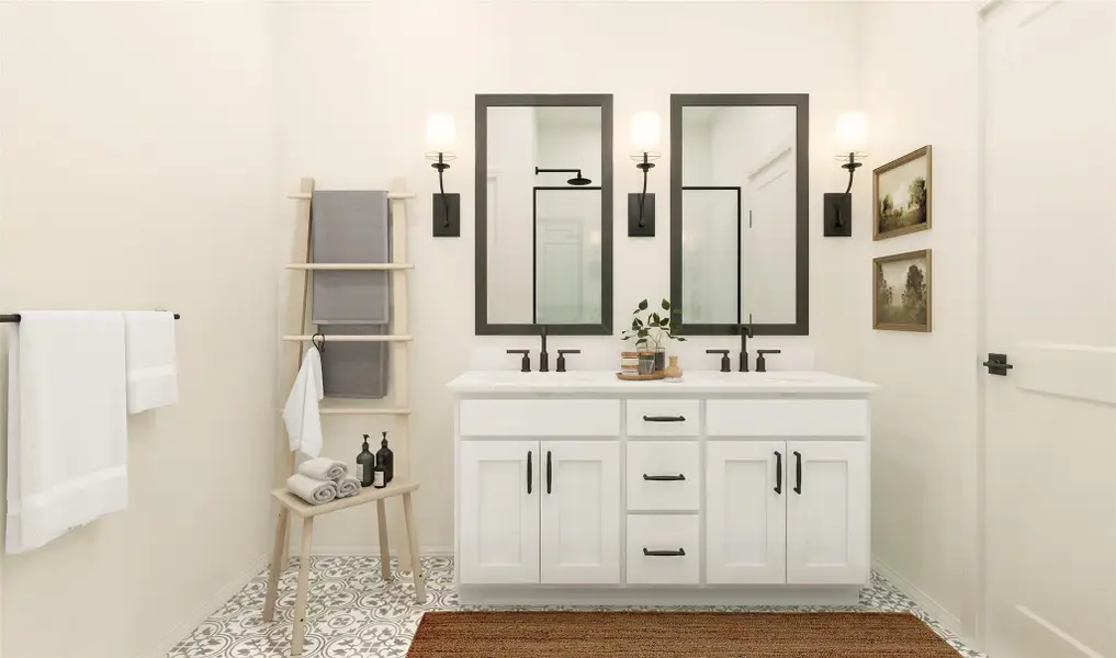 Relaxing primary bath (*Artist rendering used for illustration purposes only.) Relaxing primary bath (*Artist rendering used for illustration purposes only.)