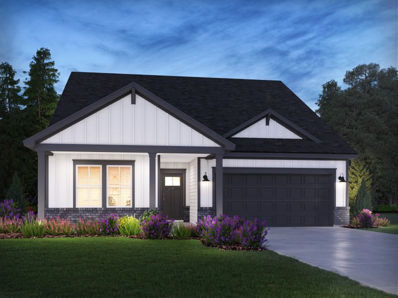 Front exterior of a new home in Mission Hills, La Vergne, TN, highlighting curb appeal (Image 1). Front exterior of a new home in Mission Hills, La Vergne, TN, highlighting curb appeal (Image 1).