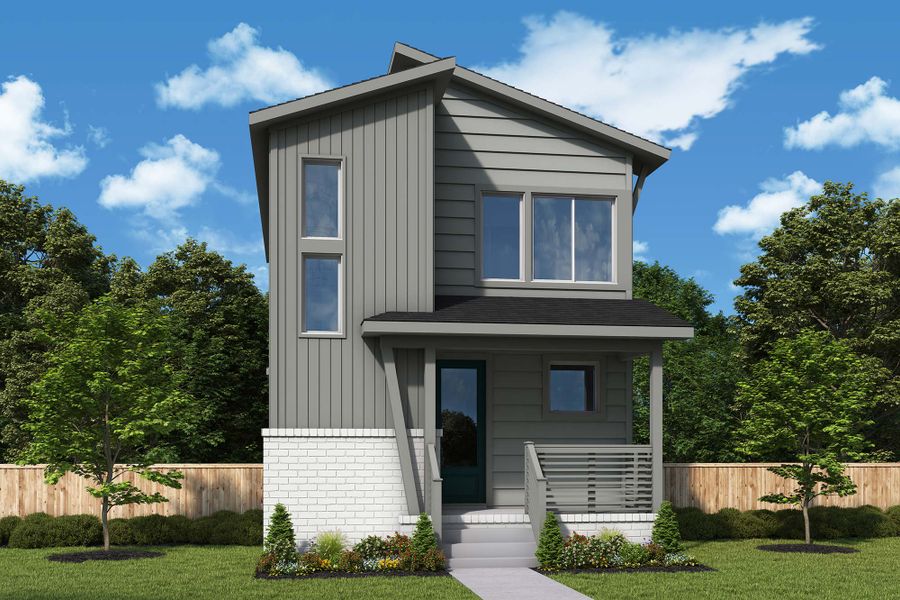 Representative exterior photo of a completed home built from the The Whitmer by David Weekley Homes in NoVi Chatham Park - The Mews Collection, Pittsboro, NC (Image 11). Representative exterior photo of a completed home built from the The Whitmer by David Weekley Homes in NoVi Chatham Park - The Mews Collection, Pittsboro, NC (Image 11).