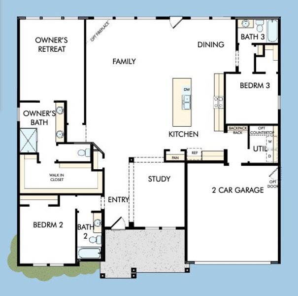 2D floor plan layout for the The Boylston by David Weekley Homes in Old Mill Preserve, Dallas, GA (Image 4).