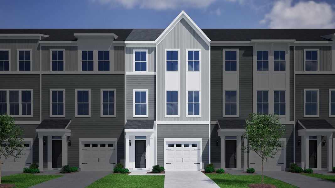 Representative exterior photo of a completed home built from the Corabell 3-Story 1-Car Garage - Vanguard Collection by Mungo Homes in Vista at Cane Bay, Summerville, SC (Image 12).