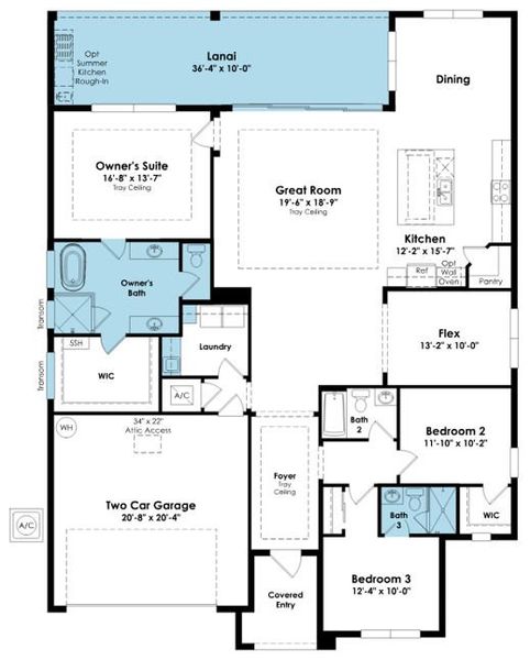2D floor plan layout of this home in L'Ambiance at Avenir, Palm Beach Gardens, FL (Image 4). 2D floor plan layout of this home in L'Ambiance at Avenir, Palm Beach Gardens, FL (Image 4).
