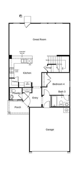 2D floor plan layout of this home in Stoney Chase, Del Valle, TX (Image 3).
