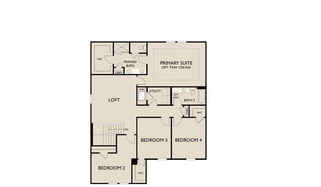 2D floor plan layout for the Teton by Ashton Woods in Berry Bay, Wimauma, FL (Image 4).