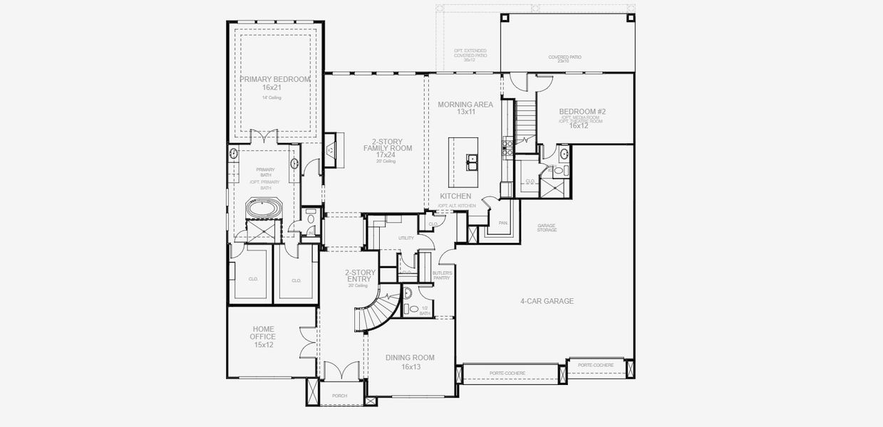 2D floor plan layout for the 4931S by Perry Homes in Jubilee 80', Hockley, TX (Image 5). 2D floor plan layout for the 4931S by Perry Homes in Jubilee 80', Hockley, TX (Image 5).