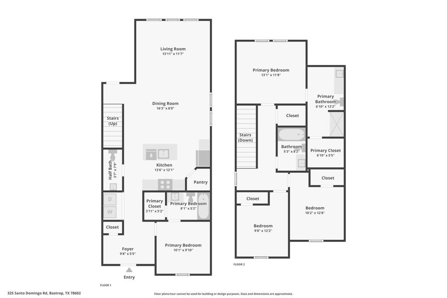 2D floor plan layout of this home in Valverde, Bastrop, TX (Image 5).