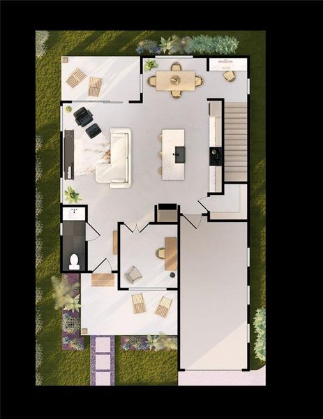 1st floor floor plan rendering