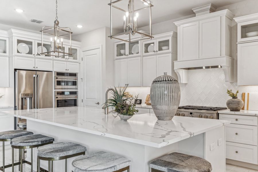 Kitchen with pendant lighting